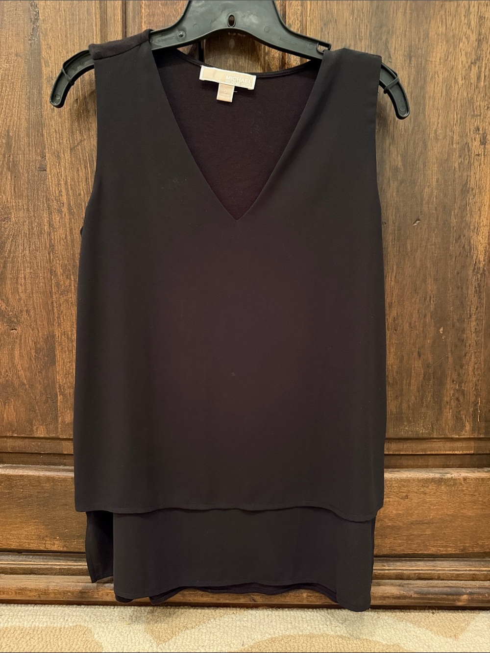 Michael Kors Black V-Neck Layered Sleeveless Too Small